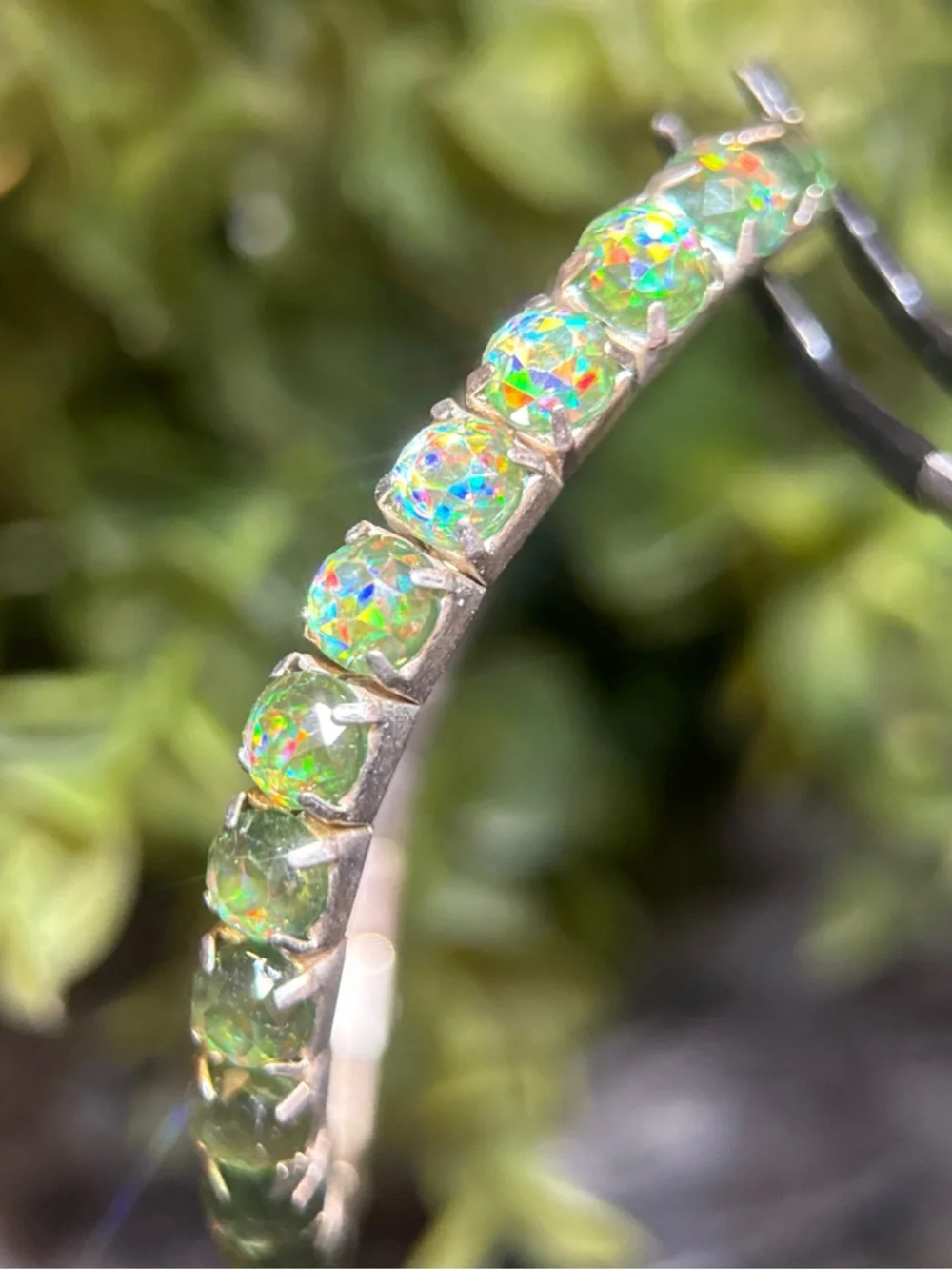 Designer-Inspired Lime Green Crystal Stretch Bracelet Set (E5)‎